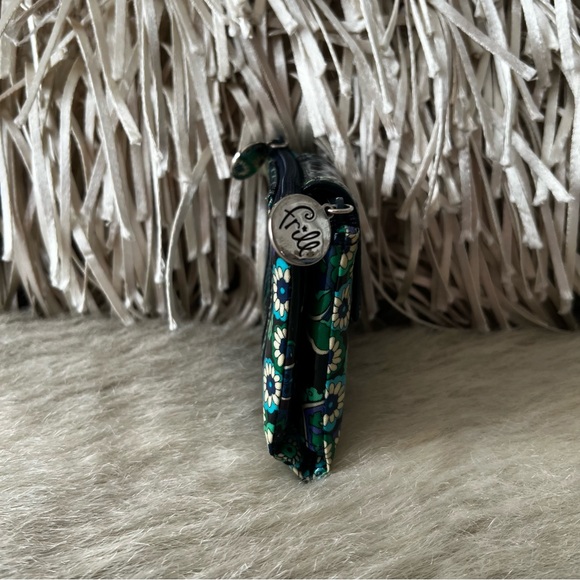 Vera Bradley Blue Rhapsody Frill 2009 Snap Double Sided Wallet Black Blue Green - Picture 4 of 12